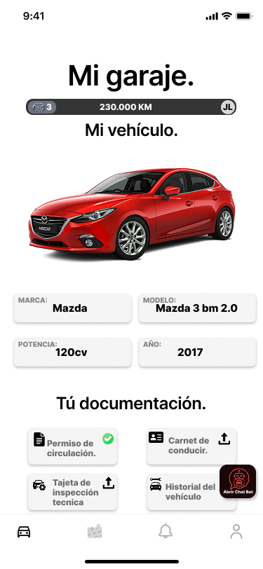Mockup móvil conectado al coche via OBD II